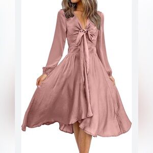 NWOT Elegant Pink Long Sleeve Dress Size S